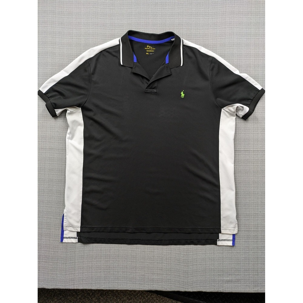 Polo Ralph Lauren Polo Shirt Mens 2XL Black Colorblock Performance Stretch Golf